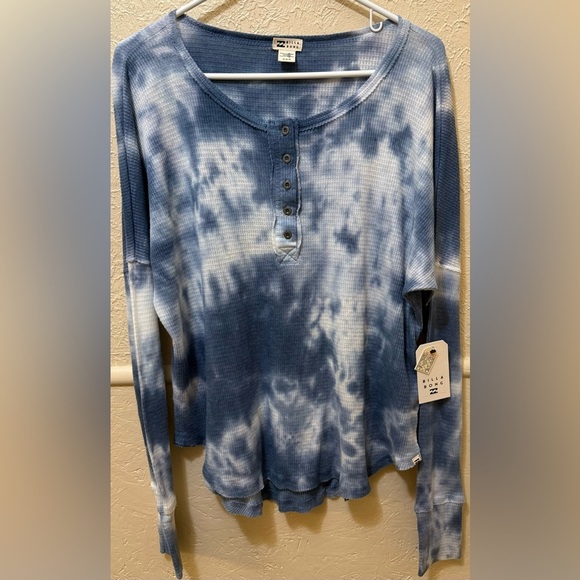 NWT Billabong Anyday Henley Tie Dye Cloud - M - Picture 3 of 8